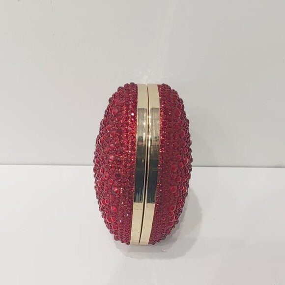 Compact Heart-Shaped Acrylic Clutch Bag with Rhinestones - Perfect Gift for Her - Picture 3 of 5